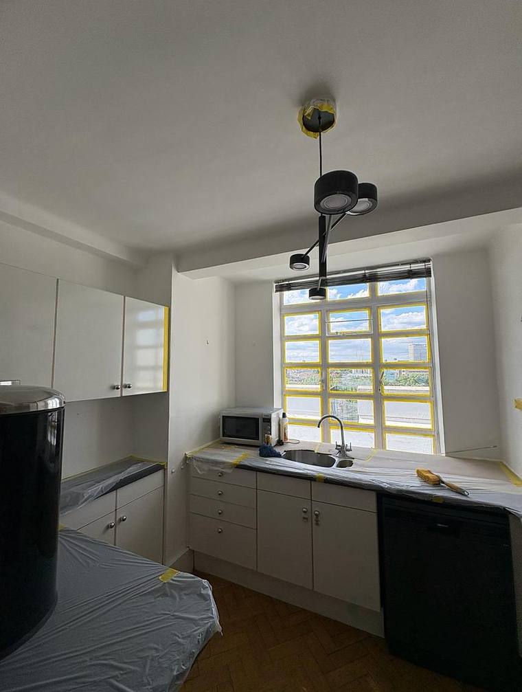 The kitchen during refurbishment