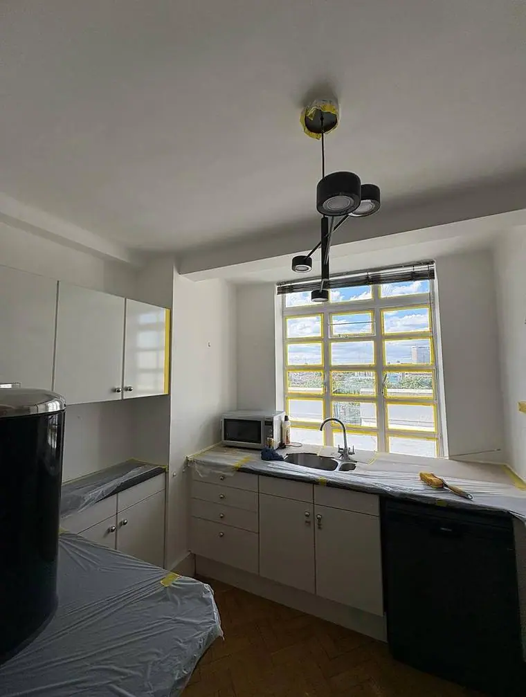 The kitchen during refurbishment
