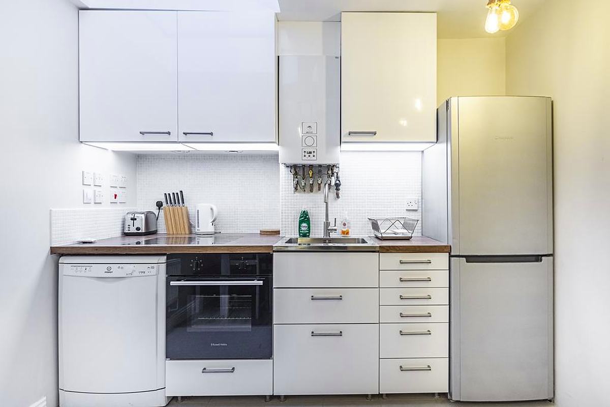 A finished kitchen in one of the new flats at Macfarlane Road