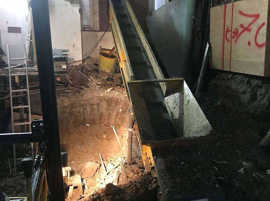 Structural support during the basement construction