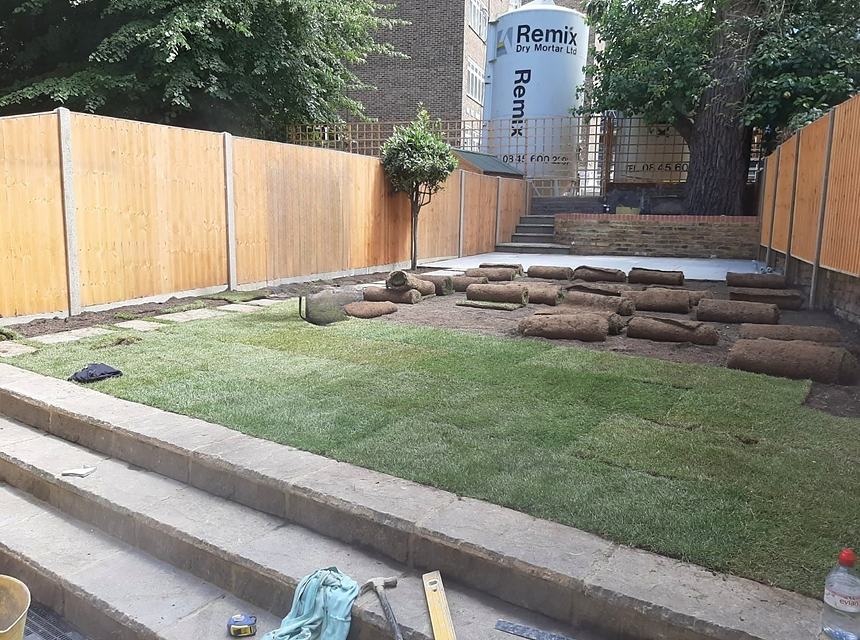 The landscaped garden after completion