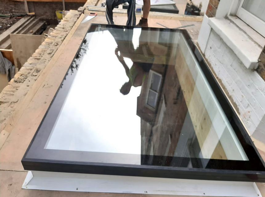 The new structural rooflight over the extension