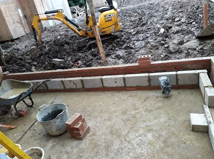 Groundworks and excavation for the rear extensions