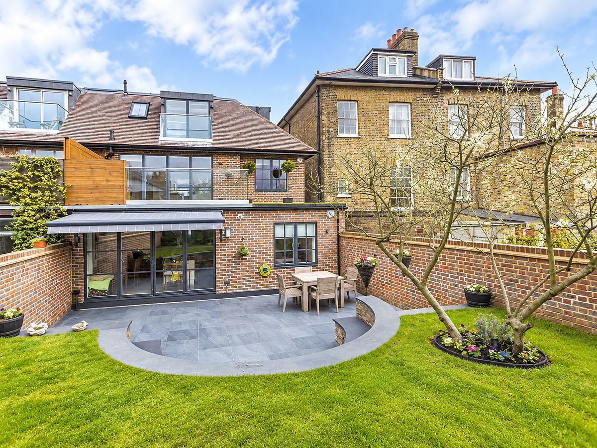 The finished landscaped garden