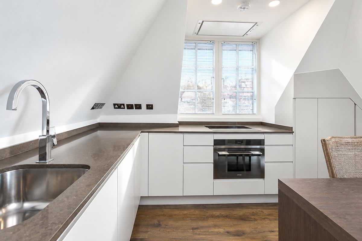 A finished kitchen in one of the three new flats