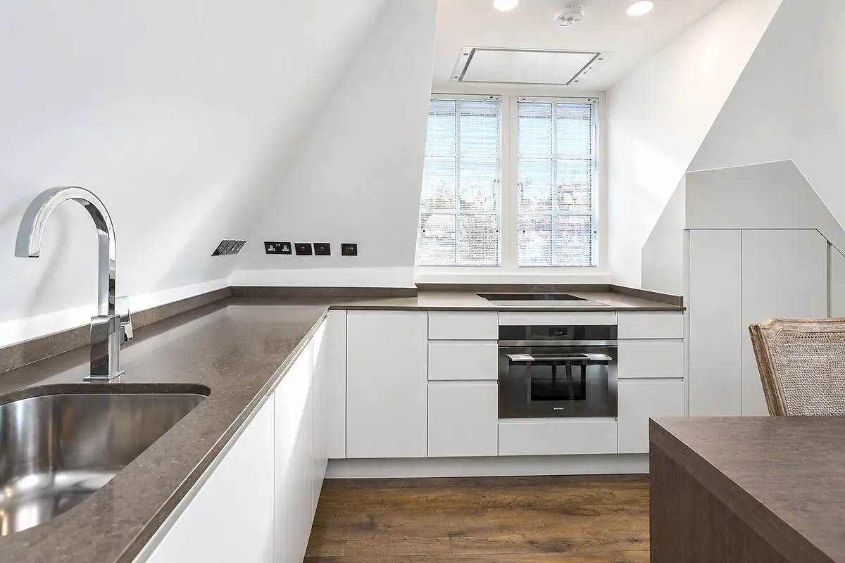A finished kitchen in one of the three new flats