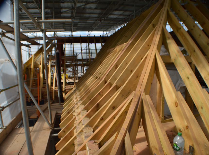 Loft structure during conversion in Shepherd's Bush