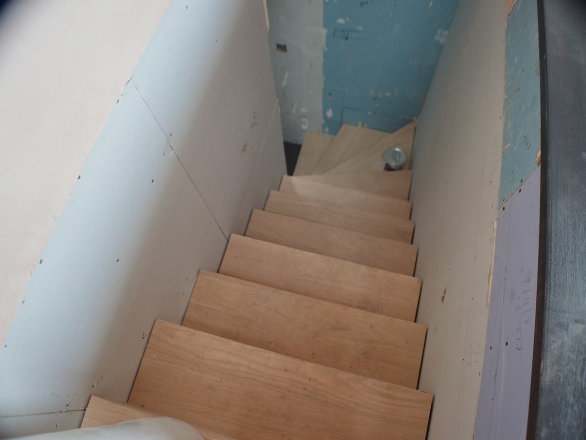 The same space during structural alterations and strip-out