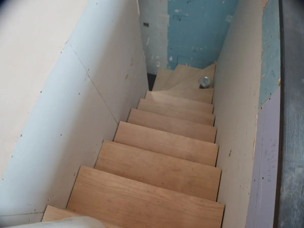 The same space during structural alterations and strip-out