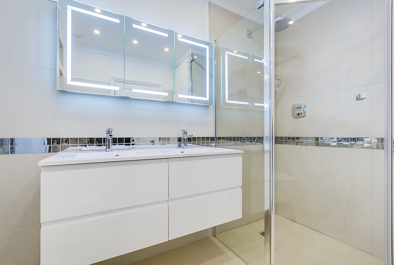 The finished shower room