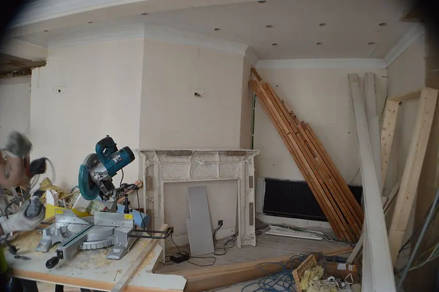 Strip-out and first fix during the apartment refurbishment
