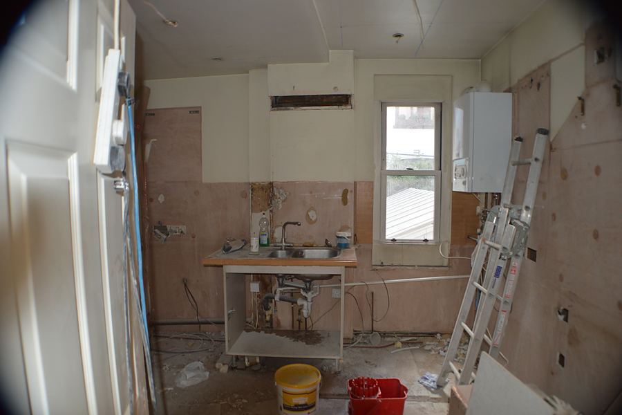 Strip-out and first fix during the apartment refurbishment