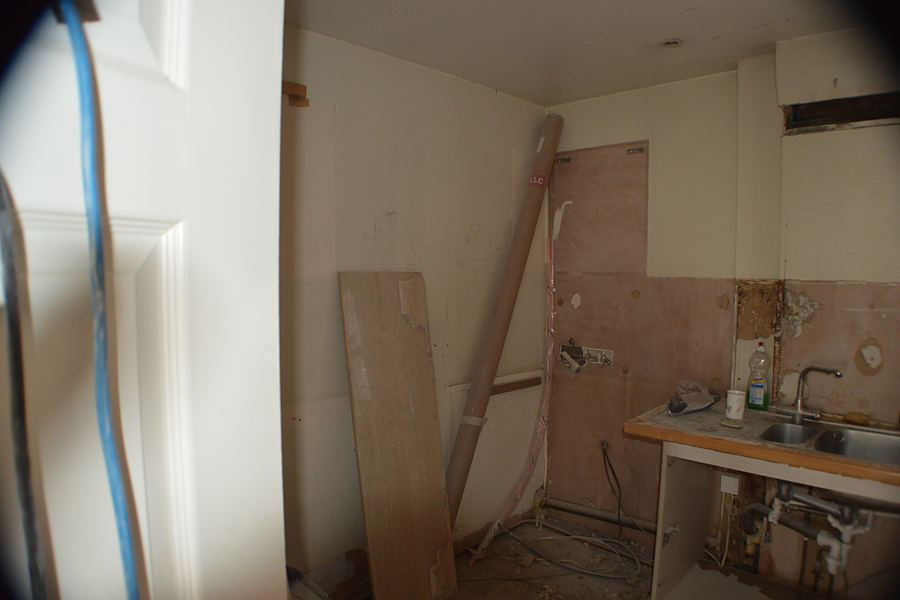 Strip-out and first fix during the apartment refurbishment