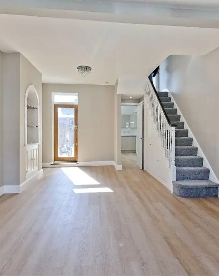 Refurbished hallway with new flooring